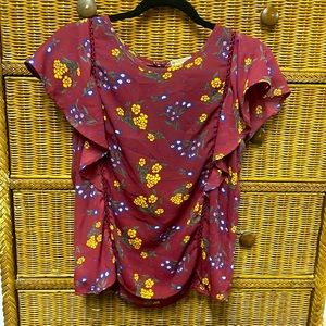 Burgundy Floral Top